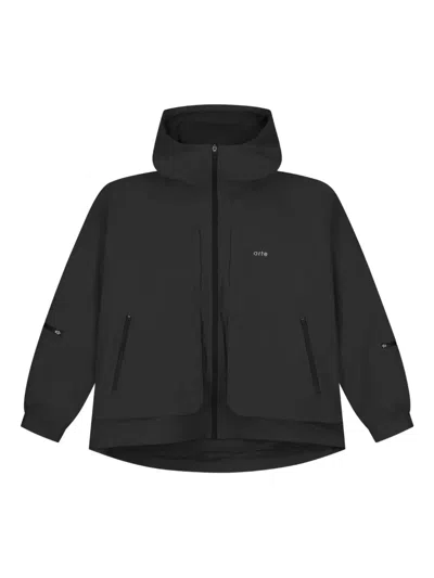 Arte Antwerp Hooded Lightweight Jacket In Black