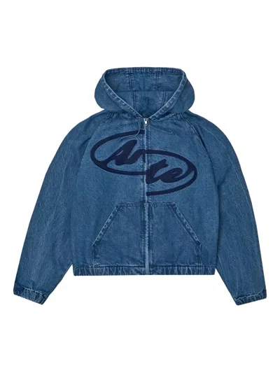 Arte Antwerp Hooded Logo Jacket In Blue