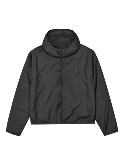 Arte Antwerp Hooded Logo-detail Jacket In Black