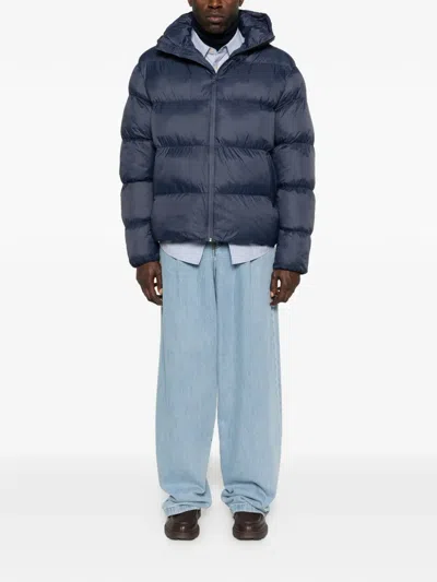 Arte Antwerp Hooded Quilted Jacket In Blue