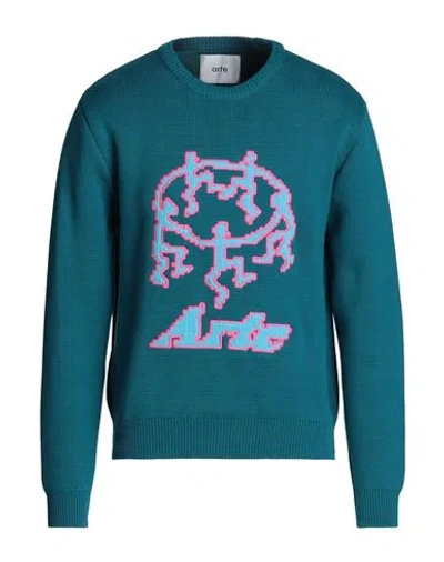 Arte Antwerp Kobe Pixel Dancers Man Sweater Deep Jade Size Xl Cotton In Green