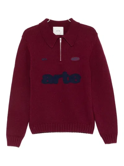 Arte Antwerp Polo In Lana Bordeaux In Red