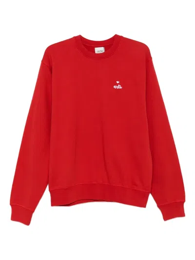 Arte Antwerp Logo-embroidered Cotton Sweatshirt In Red