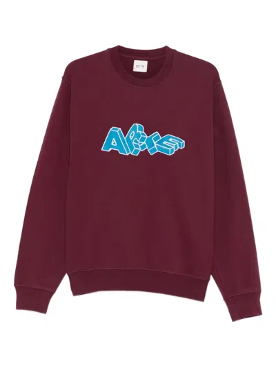 Arte Antwerp Logo-embroidered Sweatshirt In Red
