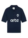 Arte Antwerp Logo-patch Polo Shirt In Blue