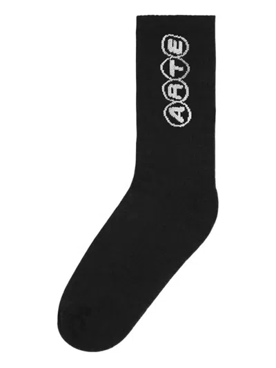 Arte Antwerp Logo-plaque Socks In Black