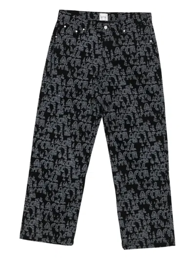 Arte Antwerp Logo-print Trousers In Black