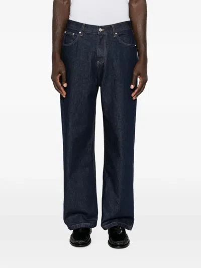 Arte Antwerp Logo-embroidered Belt-loop Jeans In Black