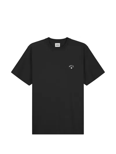 Arte Antwerp Logo-embroidered T-shirt In Black