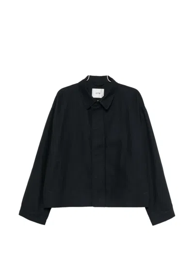 Arte Antwerp Logo-embroidered Zip-up Jacket In Black