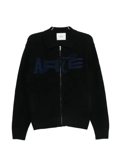 Arte Antwerp Cardigan Energy With Zip And Logo In Black