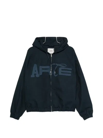 Arte Antwerp Logo-print Hooded Jacket In Blue