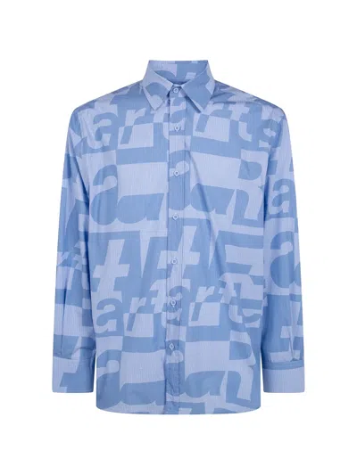 Arte Antwerp Logo-print Long-sleeve Shirt In Blue