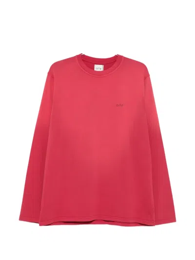 Arte Antwerp Logo-print Long-sleeve Top In Red