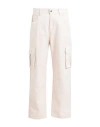 Arte Antwerp Peter Detail Pocket Man Pants Cream Size 36 Cotton In White