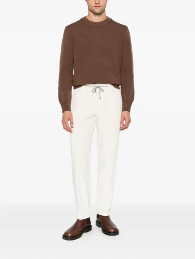Arte Antwerp Pleated Drawstring Trousers In Brown