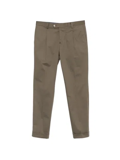 Arte Antwerp Pleated Turn-up Trousers In Brown