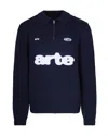 Arte Antwerp Half-zip Long-sleeves Polo Shirt In Blue