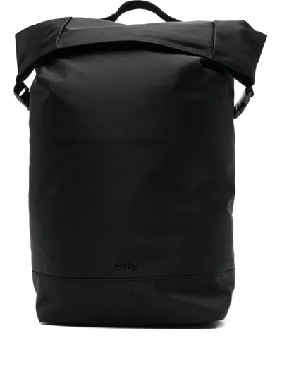 Arte Antwerp Roll-top Buckle Backpack In Black