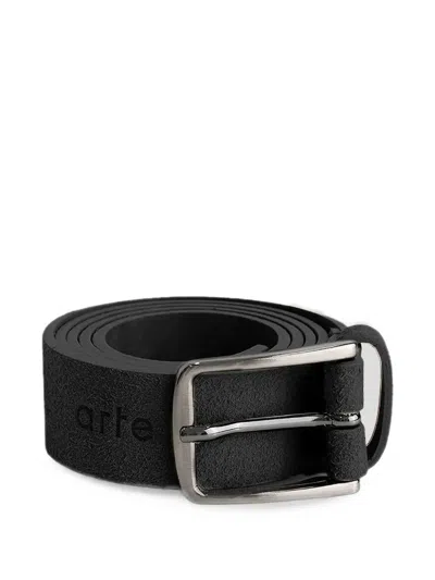 Arte Antwerp Suede Leather Belt In Black