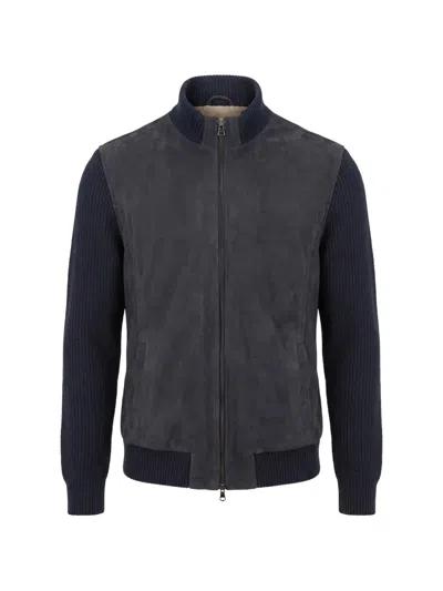 Arte Antwerp Suede Panelled Jacket In Black