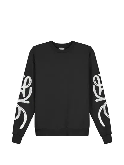 Arte Antwerp Swirl Crewneck Sweater In Black