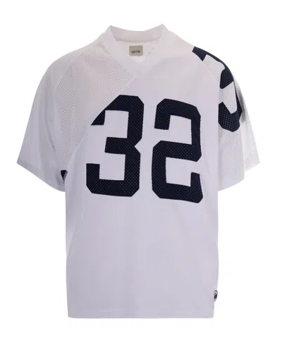 Arte Antwerp Deconstructed Jersey T-shirt With Distorted Number Design In White