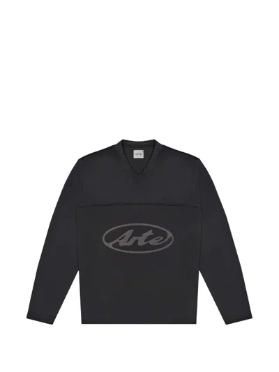 Arte Antwerp V-neck Logo T-shirt In Black