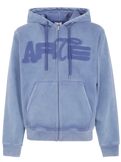 Arte Antwerp Zip Hoodie "fadeout" In Blue
