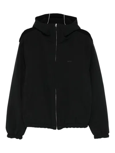 Arte Antwerp Reersible Nylon And Sherpa Technical Hooded Jacket In Black