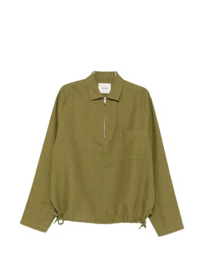 Arte Antwerp Zip-fastening Drawstring Polo Shirt In Green