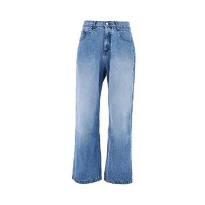 Arte Circle Logo Embroidery Relaxed Fit Jeans In Blue