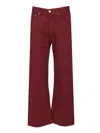Arte Denim Jeans Trousers Bordeaux In Red