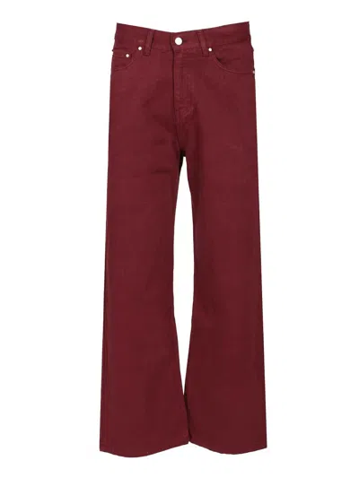 Arte Denim Jeans Trousers Bordeaux In Red