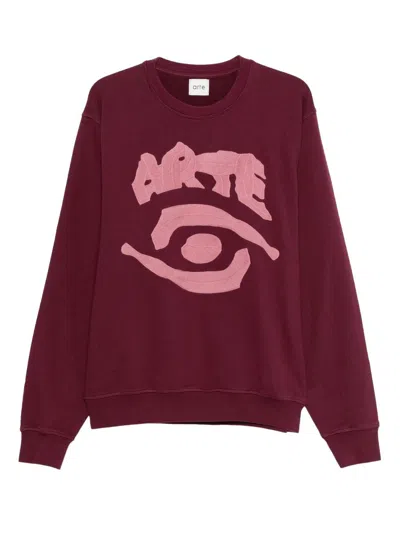 Arte Eye Front Crewneck Clothing In Burgundy