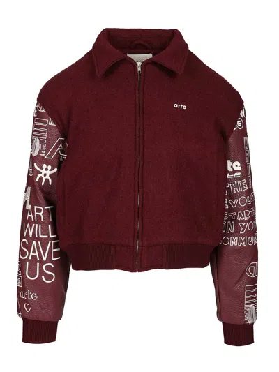 Arte Grafiti Varsity Jackets Bordeaux In Red