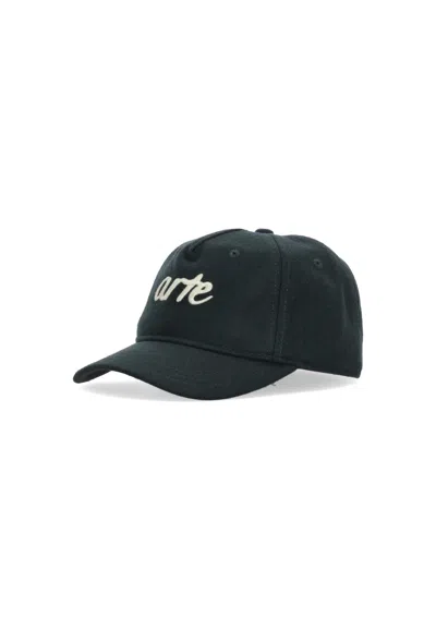 Arte Hat Visiera Curva Unisex Front Logo Embroidery Wool Cap Green