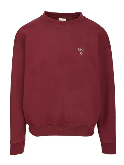 Arte Heart Crewneck Sweatshirts Bordeaux In Pink