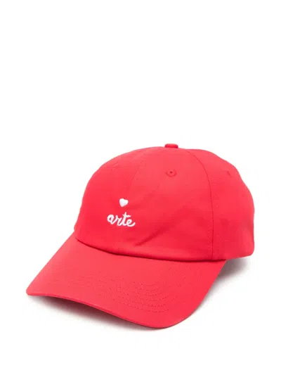 Arte Heart-logo Baseball Cap In Red