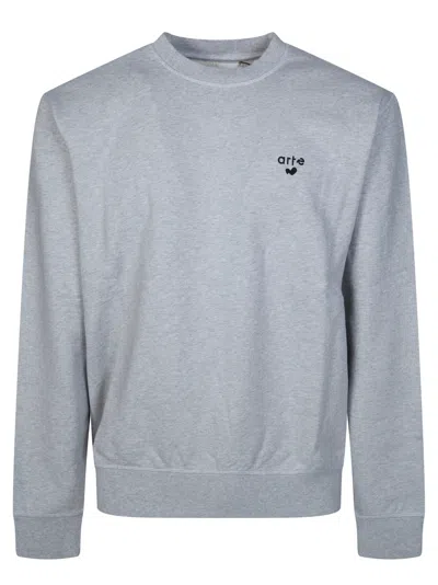 Arte Heart Logo Mini Crewneck For Men In Gray