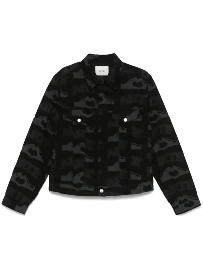Arte Heart-printed Jacket In Black
