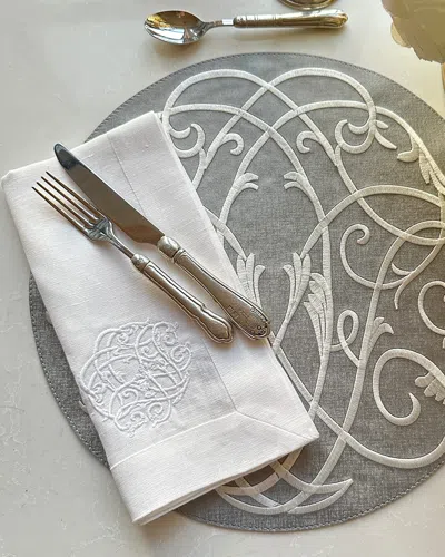 Arte Italica Baroque Embroidered Napkins, Set Of 4 In Neutral