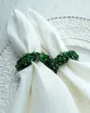 Arte Italica Crystal Napkin Rings, Set Of 4 In Green