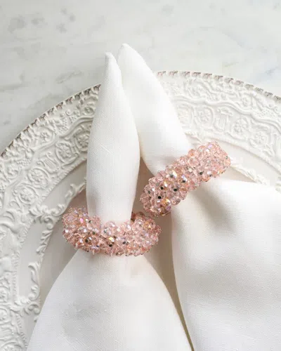 Arte Italica Crystal Napkin Rings, Set Of 4 In Pink