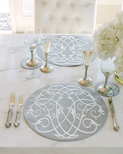 Arte Italica Palermo Baroque Placemats, Set Of 4 In Gray