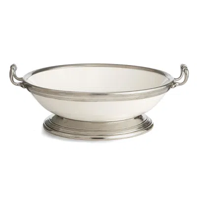 Arte Italica Tuscan Footed Bowl With Handles, Large In Silver