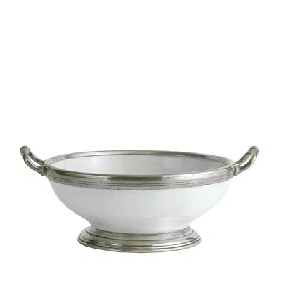 Arte Italica Tuscan Medium Bowl With Handles In Silver