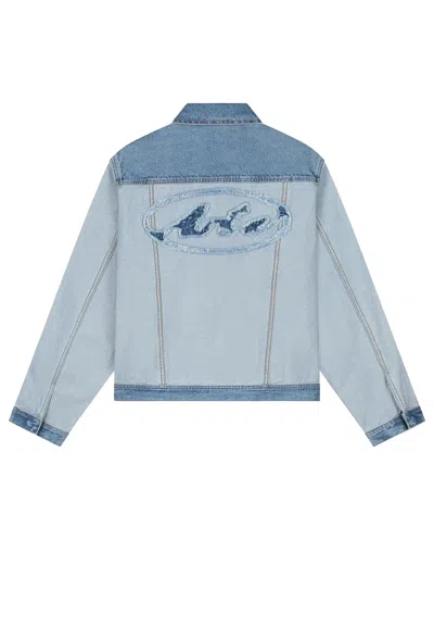 Arte Jacket Jeans Man Denim Inside/out Jacket Denim Bleach In Blue
