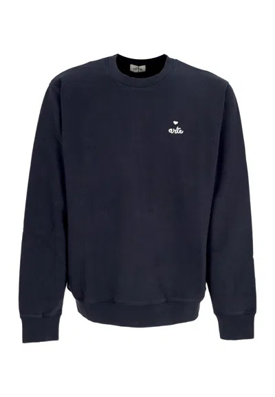 Arte Lightweight Crewneck Man Heart Crewneck Navy Sweatshirt In Blue