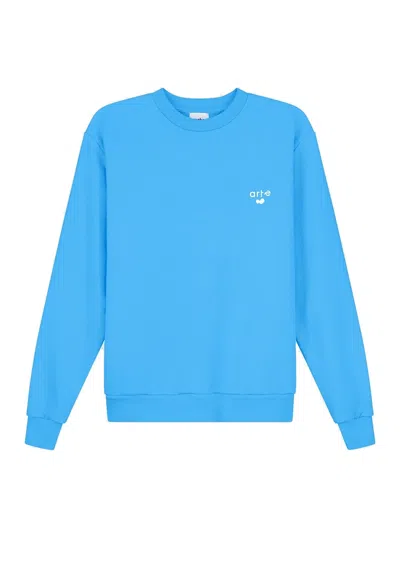 Arte Lightweight Crewneck Man Heart Logo Crewneck Blue